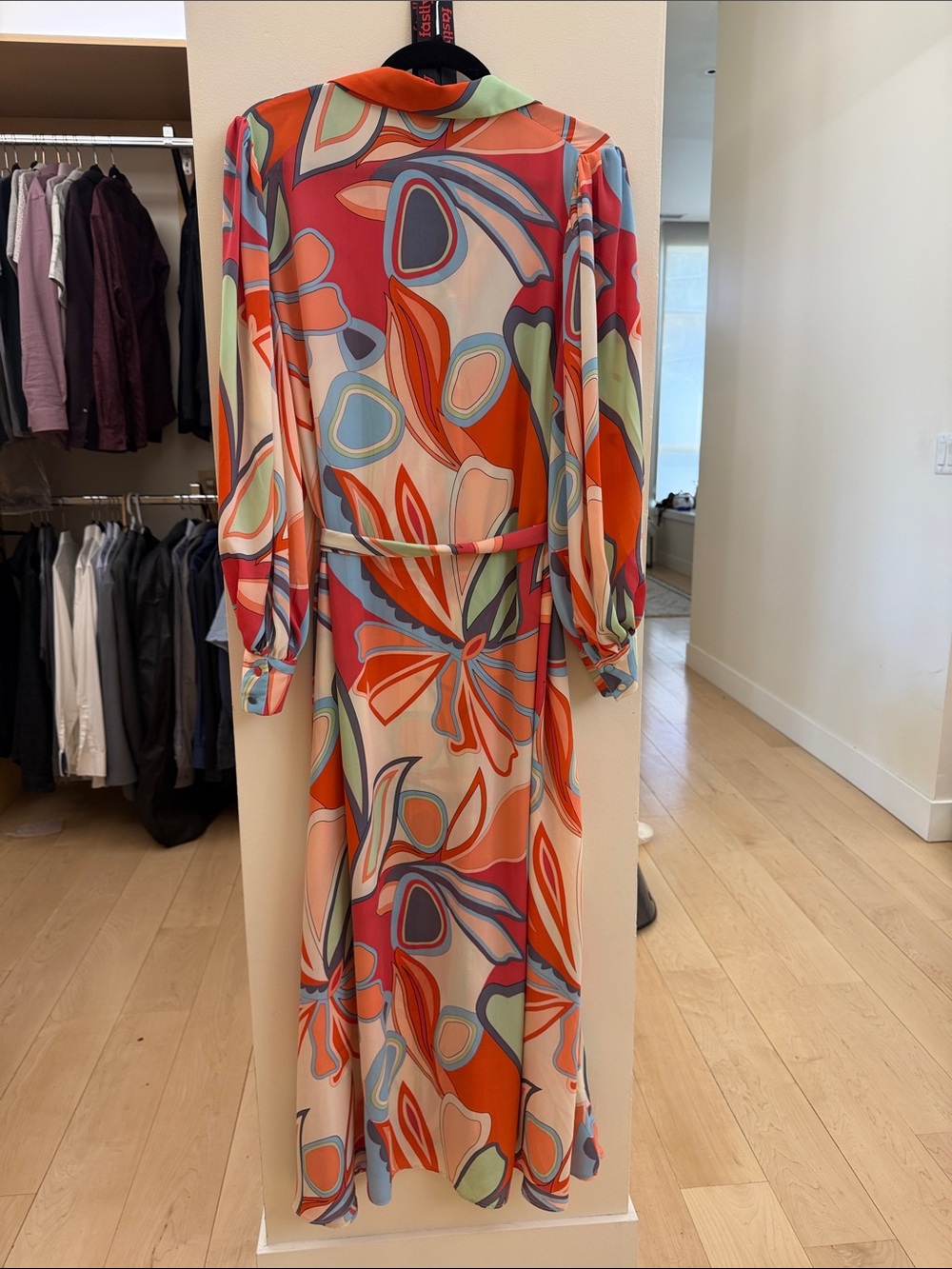 Alexis for Target Multicolor Abstract Print Maxi Shirt Dress - Red, Blue, Pink - Picture 4 of 4